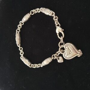 Brighton barrel with heart charm bracelet